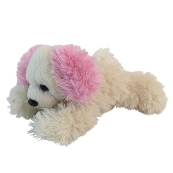 Aurora Chloe Puppy Dog Mini Flopsie Plush 8" Cream Pink Spaniel Stuffed Animal - Picture 1 of 7